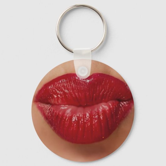 Kiss Kiss Red Lips Love Sleutelhanger (Voorkant)