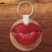 Kiss Kiss Red Lips Love Sleutelhanger (Voorkant)