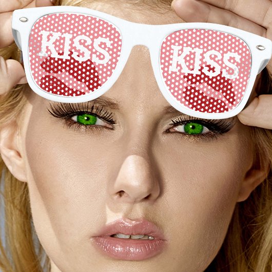 KISS KISS retro Shades / Fun Party Sunbribril Retro Zonnebril