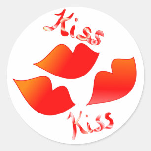 Kiss Kiss Ronde Sticker