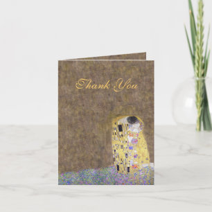 Kiss Klimt Thank You Golden Anniversary Card Bedankkaart