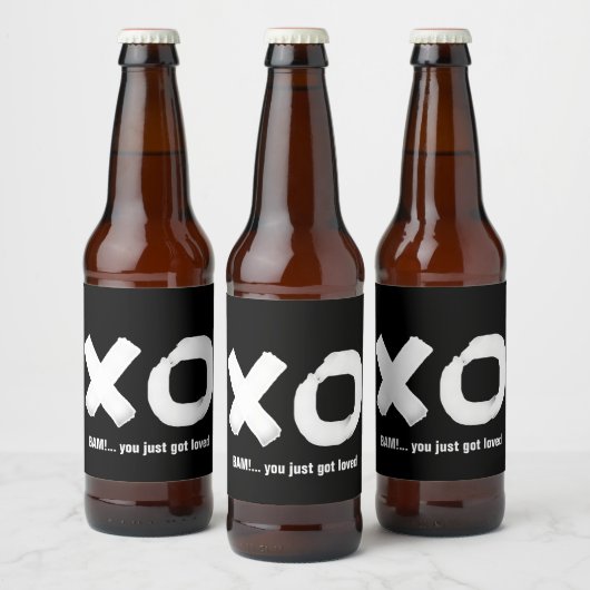 Kiss Knuffel Zwart-wit Bierlabel Bier Etiket (Flessen)