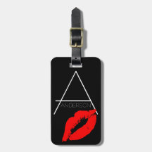 Kiss Lip Black Red Lipstick Anderson DIY Monogram