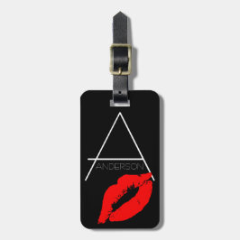 Kiss Lip Black Red Lipstick Anderson DIY Monogram Bagagelabel