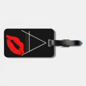 Kiss Lip Black Red Lipstick Anderson DIY Monogram Bagagelabel (Achterkant horizontaal)