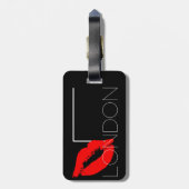 Kiss Lip Black Red Lipstick London Custom Monogram Bagagelabel (Achterkant verticaal)