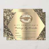 Kiss Lip Makeup Artist Sepia Gold Certificate Gift (Voorkant / Achterkant)