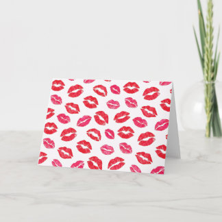 Kiss Lip Marks Valentines Day Card Feestdagen Kaart