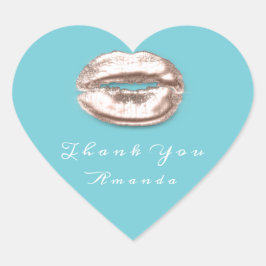Kiss Lippen Blauw Wit Rose Make-up Bridal 16 Dank Hart Sticker