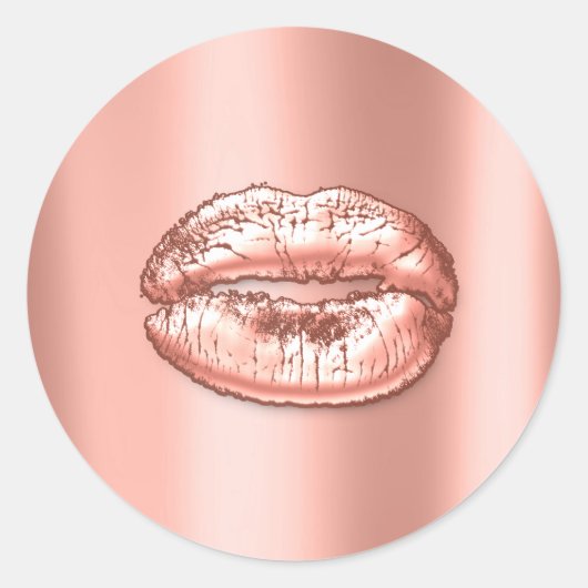 Kiss Lippen Koraal Perzik Make-up Artiest Beauty M Ronde Sticker (Voorkant)