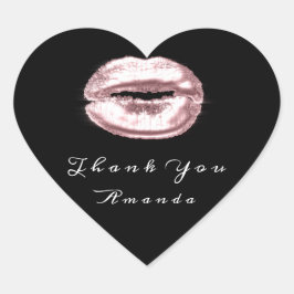 Kiss Lippen Roze Zwart Wit Make-up Bruid 16 Dank Hart Sticker