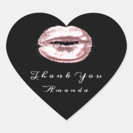 Kiss Lippen Roze Zwart Wit Make-up Bruid 16 Dank Hart Sticker