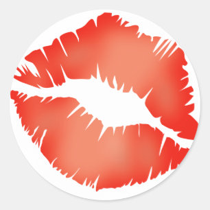 'KISS' LIPPRINT RONDE STICKER