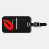 Kiss Lips Black Red Lipstick Evans Monogram E Bagagelabel (Voorkant horizontaal)