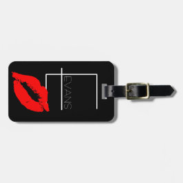 Kiss Lips Black Red Lipstick Evans Monogram E Bagagelabel