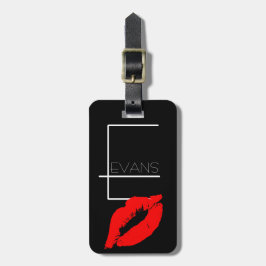 Kiss Lips Black Red Lipstick Evans Monogram E Bagagelabel