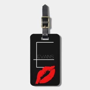 Kiss Lips Black Red Lipstick Evans Monogram E Bagagelabel
