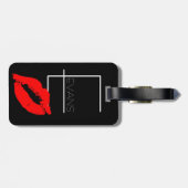 Kiss Lips Black Red Lipstick Evans Monogram E Bagagelabel (Achterkant horizontaal)