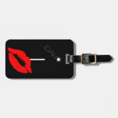 Kiss Lips Black Red Lipstick Idaho USA I Monogram Bagagelabel (Voorkant horizontaal)