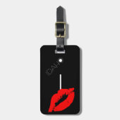 Kiss Lips Black Red Lipstick Idaho USA I Monogram Bagagelabel (Voorkant verticaal)