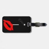 Kiss Lips Black Red Lipstick Idaho USA I Monogram Bagagelabel (Achterkant horizontaal)