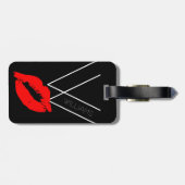 Kiss Lips Black Red Lipstick Williams DIY Monogram Bagagelabel (Achterkant horizontaal)