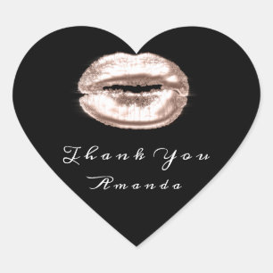 Kiss Lips Black White Roos Makeup Bridal 16 Dank Hart Sticker