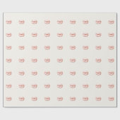 Kiss Lips Bridal 16th Girl Roos Pink Ivory Creamy Cadeaupapier (Vlak)