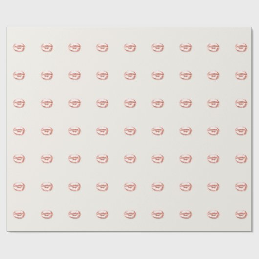 Kiss Lips Bridal 16th Girl Roos Pink Ivory Creamy Cadeaupapier (Vlak)