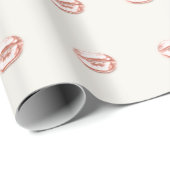 Kiss Lips Bridal 16th Girl Roos Pink Ivory Creamy Cadeaupapier (Rol Hoek)
