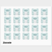 Kiss Lips Dank u Winkelen Korting Blauw Glitter Vierkante Sticker (Vel)