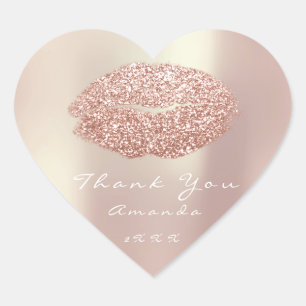 Kiss Lips Glitter Heart Makeup 16th Hart Sticker