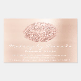 Kiss Lips Glitter Makeup Beauty Salon Microblading Rechthoekige Sticker