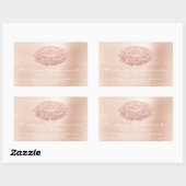 Kiss Lips Glitter Makeup Gold Confetting Microblad Rechthoekige Sticker (Vel)