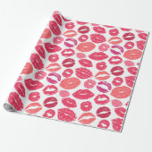 Kiss Lips Love Wrapping Paper Cadeaupapier (Uitgerold)