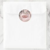 Kiss  Lips Makeup Artist  Drips Rose Glam Wow Ronde Sticker (Tas)