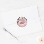Kiss  Lips Makeup Artist  Drips Rose Glam Wow Ronde Sticker (Envelop)