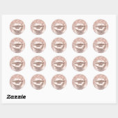 Kiss Lips Makeup Artist Glitter Drijft een spaarza Ronde Sticker (Vel)