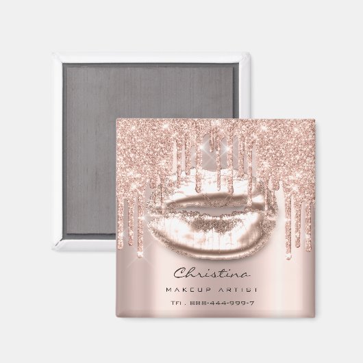 Kiss Lips Makeup Artist Glitter steekt licht Lux a Magneet (Voorkant / Achterkant)