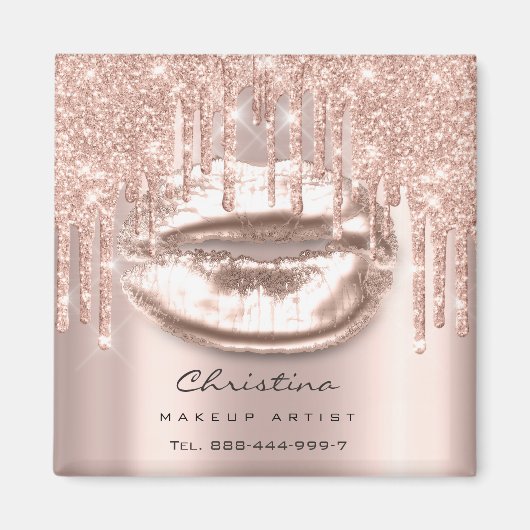 Kiss Lips Makeup Artist Glitter steekt licht Lux a Magneet (Voorkant)