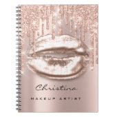 Kiss Lips Makeup Artist Glitter steekt licht Lux a Notitieboek (Voorkant)
