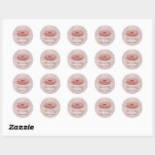 Kiss Lips Makeup Custom Name Roos Blush Ronde Sticker (Vel)