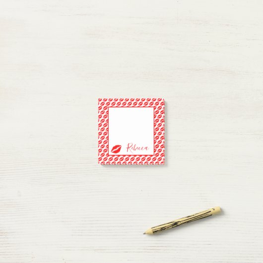 Kiss Lips Post-it® Notes (Op bureau)