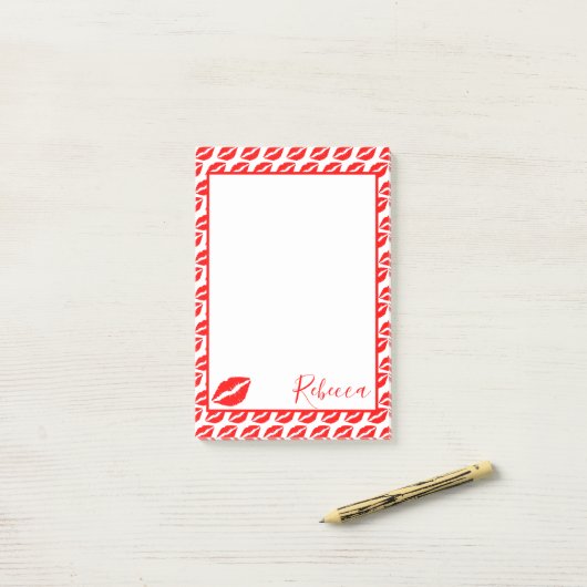 Kiss Lips Post-it® Notes (Op bureau)