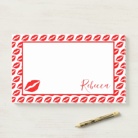 Kiss Lips Post-it® Notes (Op bureau)