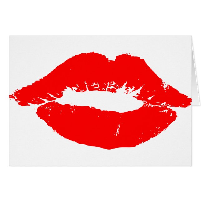 Kiss Lips Red Lipstick Love Passion Valentijn (Voorkant Horizontaal)