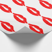 Kiss Lips Red Lipstick Love Passion Valentijn Cadeaupapier (Hoek)