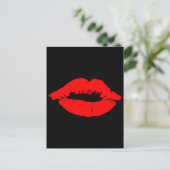 Kiss Lips Red Lipstick Love Passion Valentijn Feestdagenkaart (Staand voorkant)