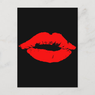 Kiss Lips Red Lipstick Love Passion Valentijn Feestdagenkaart