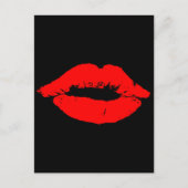Kiss Lips Red Lipstick Love Passion Valentijn Feestdagenkaart (Voorkant)